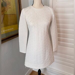 Long sleeve mini dress with exposed back zipper